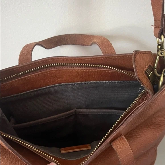 Madewell Transport Brown Leather Tote / Crossbody Bag - Picture 7 of 8